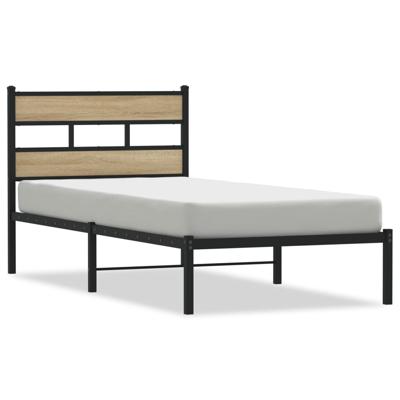 Bedframe zonder matras metaal sonoma eikenkleurig 140x190 cm - thumbnail