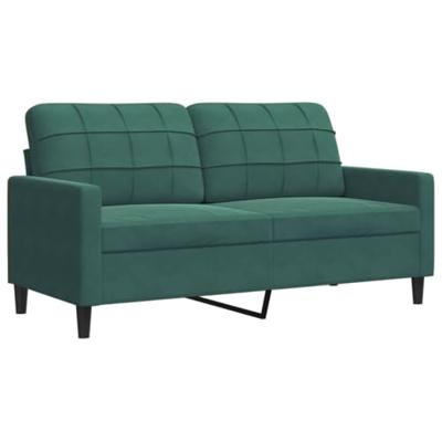 Tweezitsbank 140 cm fluweel donkergroen - thumbnail