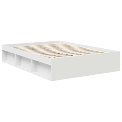 Bedframe met hoofdeinde Wit 140 x 200 cm Massief grenenhout