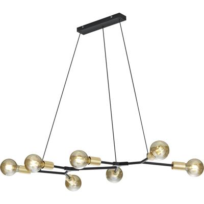 Moderne LED Hanglamp 7-lichts - Mat Zwart Aluminium - E27 Fitting