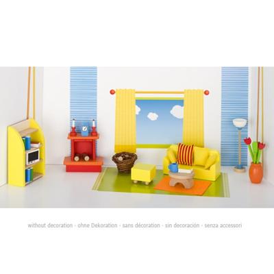 Goki poppenhuis meubeltjes woonkamer, 24dlg. Goki poppenhuis meubeltjes woonkamer, 24dlg.