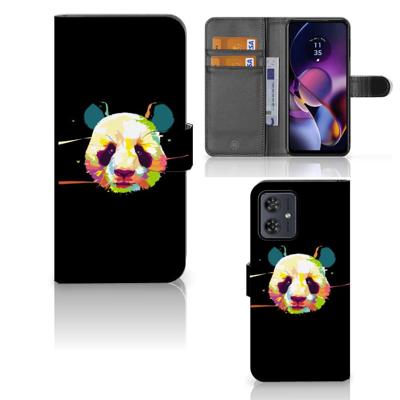 Motorola Moto G54 Leuk Hoesje Panda Color | Portemonnee hoesje Motorola Moto G54 Leuk Hoesje Panda Color | Portemonnee hoesje