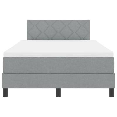 Boxspring Bed met Matras Lichtgrijs 120x200 cm Stof