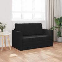 Vloersofa Bed 2-in-1 Zwart 124x204x61 cm Velvet - thumbnail