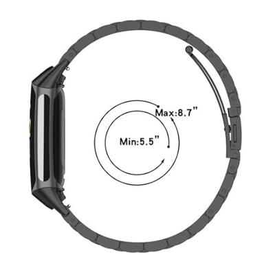 Metalen bandje - Zwart - Geschikt voor FitBit Charge 5 & 6