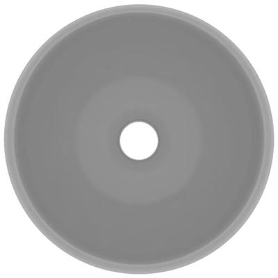 Wastafel rond 40x15 cm keramiek mat lichtgrijs Wastafel rond 40x15 cm keramiek mat lichtgrijs