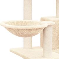 Kattenmeubel met sisal krabpalen 82 cm crmekleurig - thumbnail