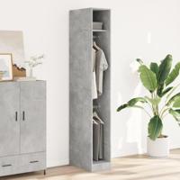 Kledingkast 30x50x200 cm bewerkt hout betongrijs - thumbnail