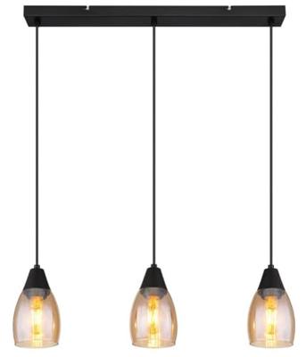 Globo 3-lichts hanglampReid amber glas - 15705-3H