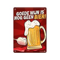 Tekstbord metaal Goede wijn - thumbnail