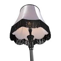 QAZQA Vloerlamp zwart met Granny kap zwart met grijs - Classico - thumbnail