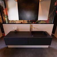 Badkamermeubelset Mondiaz Erin 150 cm met 2 Lades met RIDGE Wastafel Rechts Urban met 1 kraangat Greeploos Mat Urban - thumbnail