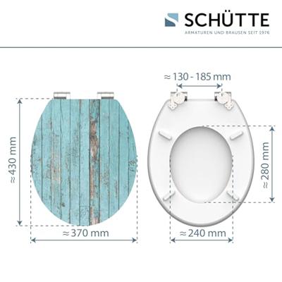 MDF High Gloss WC-bril BLUE WOOD met soft-close lange levensduur: extreem onbreekbaar en krasbestendig comfort en functie: geruisloos sluiten dankzij de automatische valrem eenvoudig schoon te m