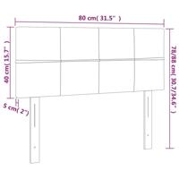 Hoofdbord LED 144x5x78/88 cm fluweel lichtgrijs - thumbnail
