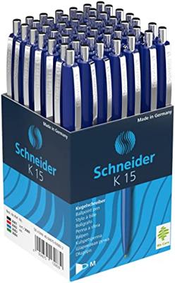 50x Balpen Schneider K 15 blauw medium