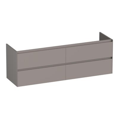 Brauer Inspire - Onderkast - 160 cm - met 4 Softclose Lades Greeploos en 2 Sifon Uitsparingen - Mat Taupe