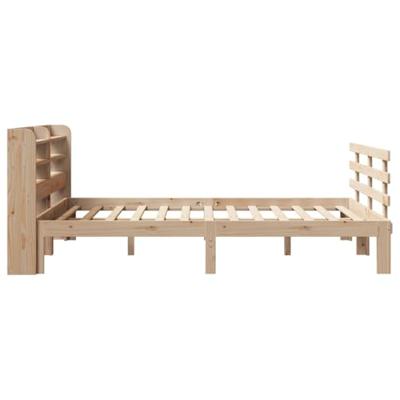 Bedframe met hoofdbord massief grenenhout 135x190 cm