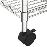 VidaXL Opbergrek 4-laags met wielen 200 kg 90x35x142 cm chroomkleurig - thumbnail