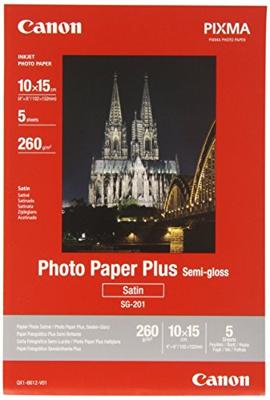 Canon SG-201 1686B072 Fotopapier 10 x 15 cm 260 g/m² 5 vellen Zijdeglans Canon SG-201 1686B072 Fotopapier 10 x 15 cm 260 g/m² 5 vellen Zijdeglans