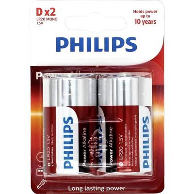 PHILIPS D-Batterijen 2 Stuks - LR20 - Alkaline Batterijen - Houdbaar tot 5 Jaar - 1.5V