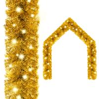 VidaXL Kerstslinger met led-lampjes 5 m goudkleurig - thumbnail