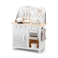 New Classic Toys houten Kinderkeuken - Bon Appetit - DeLuxe - Wit/Zilver - thumbnail