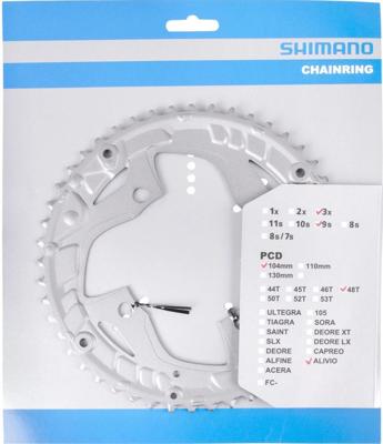 Shimano kettingblad 48t alivio fc-t4060 zilver (voor 48-38-28t)