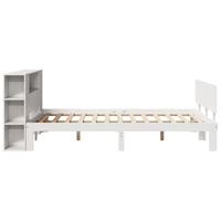 Bed met boekenkast zonder matras grenenhout wit 150x200 cm - thumbnail