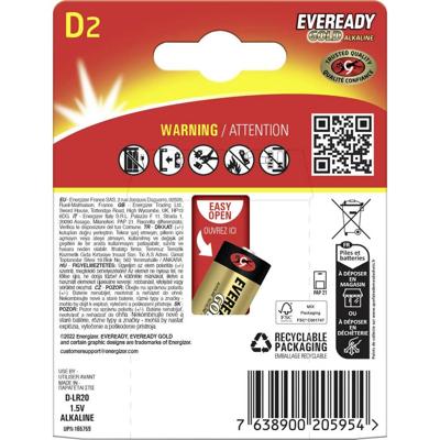 Eveready E304396900 D batterij (mono) 1.5 V 2 stuk(s)