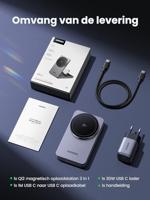 UGREEN W707 3-in-1 15W Magnetic Charger Wireless Charger 15 W Qi-standaard Grijs - thumbnail