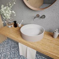 Opbouwwastafel Ideavit Solidthin 40x40x12.5 cm Solid Surface Grijs Beige Ideavit - thumbnail