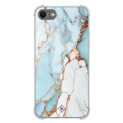 iPhone SE (2020/2022) / 8 / 7 shockproof hoesje - Marmer lichtblauw