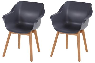 Hartman Sophie Studio Teak Tuinstoel - Set van 2 - Donkergrijs