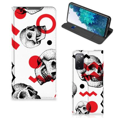 Mobiel BookCase Samsung Galaxy S20 FE Skull Red