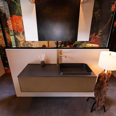 Badkamermeubelset Mondiaz Erin 120 cm met 1 Lade met RIDGE Wastafel Rechts Urban met 1 kraangat Greeploos Mat Rust Badkamermeubelset Mondiaz Erin 120 cm met 1 Lade met RIDGE Wastafel Rechts Urban met 1 kraangat Greeploos Mat Rust