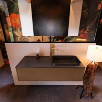 Badkamermeubelset Mondiaz Erin 120 cm met 1 Lade met RIDGE Wastafel Rechts Urban met 1 kraangat Greeploos Mat Rust - thumbnail