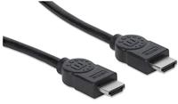 Manhattan 308816 HDMI-kabel HDMI Aansluitkabel HDMI-A-stekker, HDMI-A-stekker 1.00 m Zwart - thumbnail