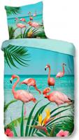 Good Morning dekbedovertrek Flamingo junior 135x200 cm katoen - thumbnail