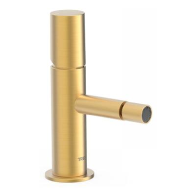 Bidetmengkraan Tres Study Exclusive 1-Knop Uitloop Recht 8 cm Rond Mat Goud