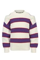 LOOXS 10sixteen Zomer trui meisjes gebreid - Wit/paars gestreept - thumbnail