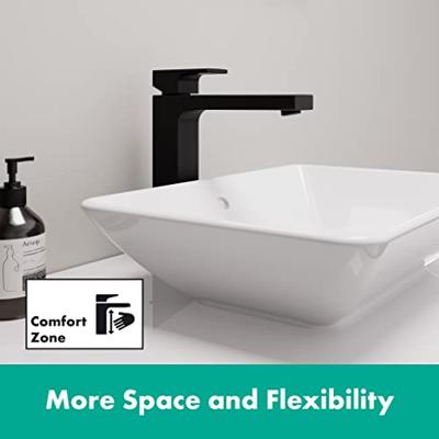 Hansgrohe Vernis wastafelkraan 110 highriser met waste mat zwart 71562670