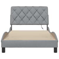 Bedframe met LED zonder matras stof 100x200 cm lichtgrijs - thumbnail