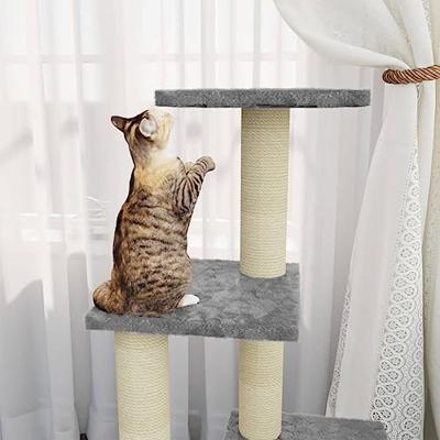 Kattenmeubel met sisal krabpalen 92 cm lichtgrijs