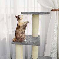 VidaXL Kattenmeubel met sisal krabpalen 92 cm lichtgrijs - thumbnail