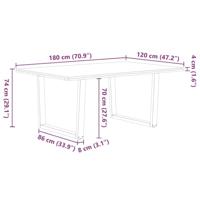 Eettafel met natuurlijke rand 180x120x74 cm massief eikenhout - thumbnail