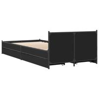 Bedframe met lades bewerkt hout zwart 90x200 cm - thumbnail