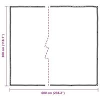VidaXL Doorzichtig zeildoek met zeilringen 3x6 m polyethyleen - thumbnail