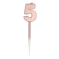 Cijferkaars 5 Metallic Roségoud - thumbnail