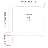 VidaXL Opzetwasbak rechthoekig 46x35,5x13 cm keramiek zwart - thumbnail