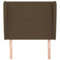 Hoofdbord met randen 203x23x78/88 cm stof donkerbruin - thumbnail